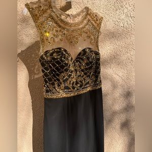 Promise Dress: Beaded Body w/ Middle Slit and Mini Train